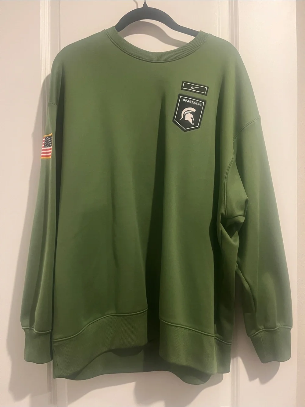 Nike Olive Green Crewneck Sweatshirt Military Appreciation